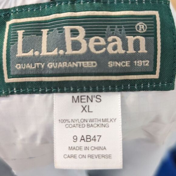 L.L. BEAN Men's Blue Hooded Rain Jacket - Picture 5 of 5